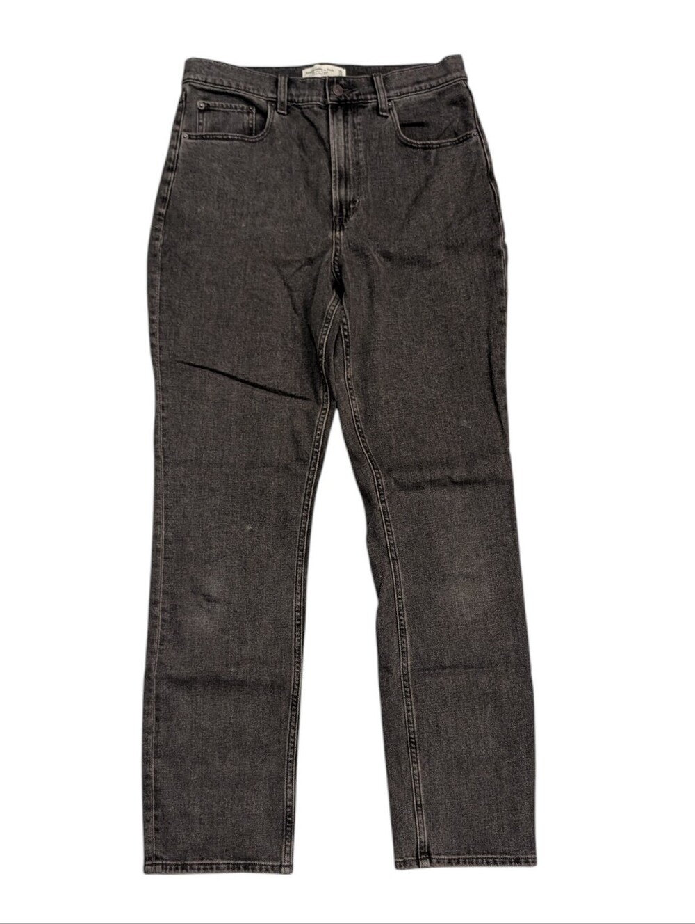 Abercrombie & Fitch The Slim Straight Ultra High Rise Gray Black Wash Size 30/10